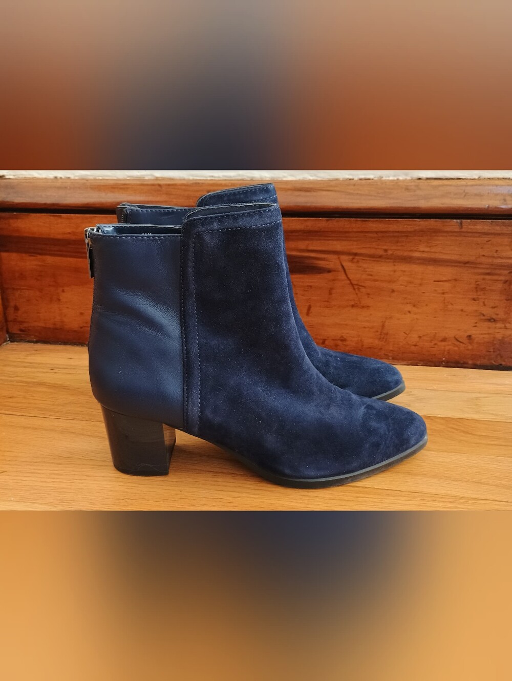 Bandolino Planta Navy Suede Booties Size 8.5